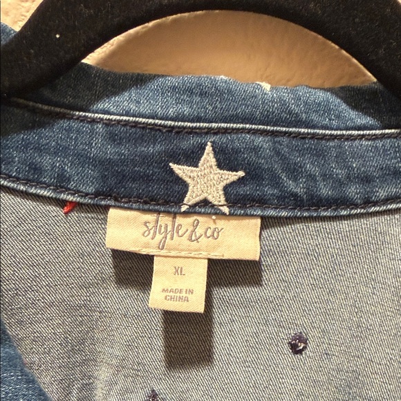 Style&coStar-Embroidered Blue Denim Jacket - Women - Picture 2 of 3